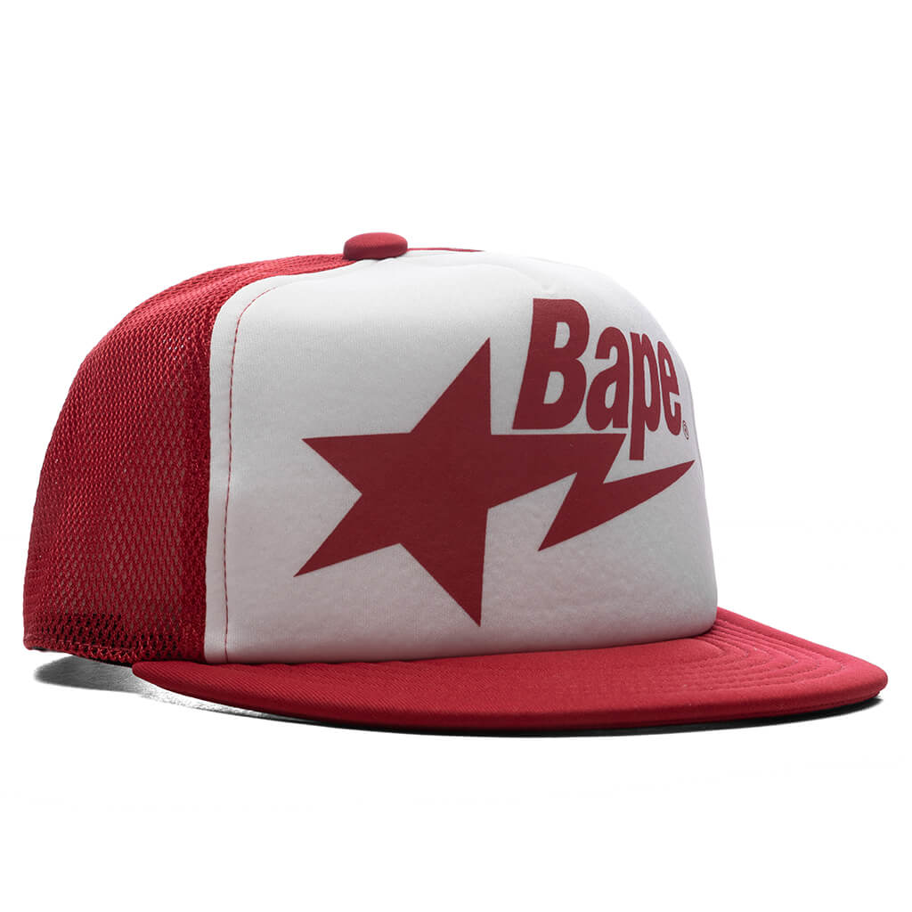 Kids Bape STA Mesh Cap Red