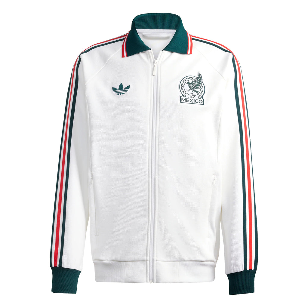 adidas Mexico Away Anthem Mens Soccer Jacket White