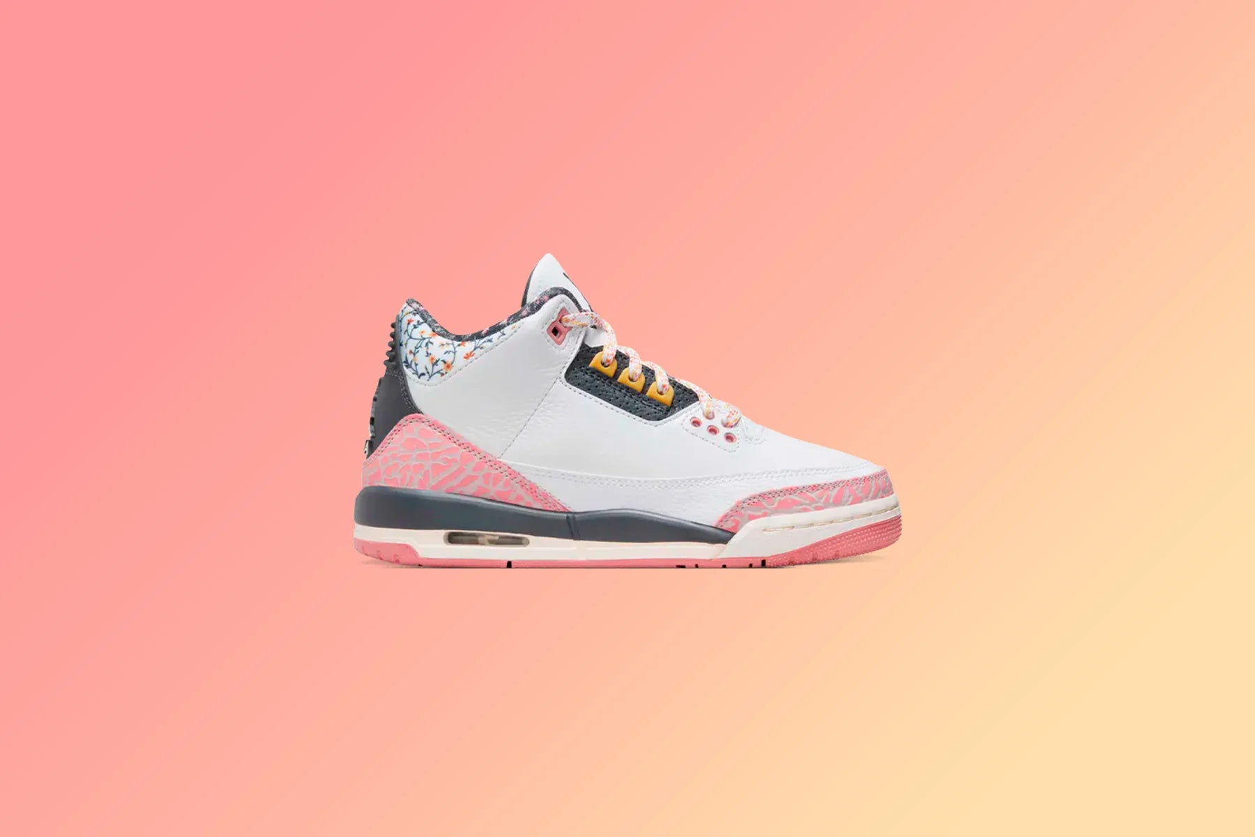 Air Jordan 3 Retro GS Vintage Floral White Anthracite Red Stardust