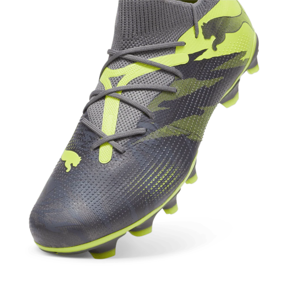PUMA Future 7 Match Rush FG AG Multi Ground Soccer Cleats Strong Grey Cool Dark Grey Electric Lime