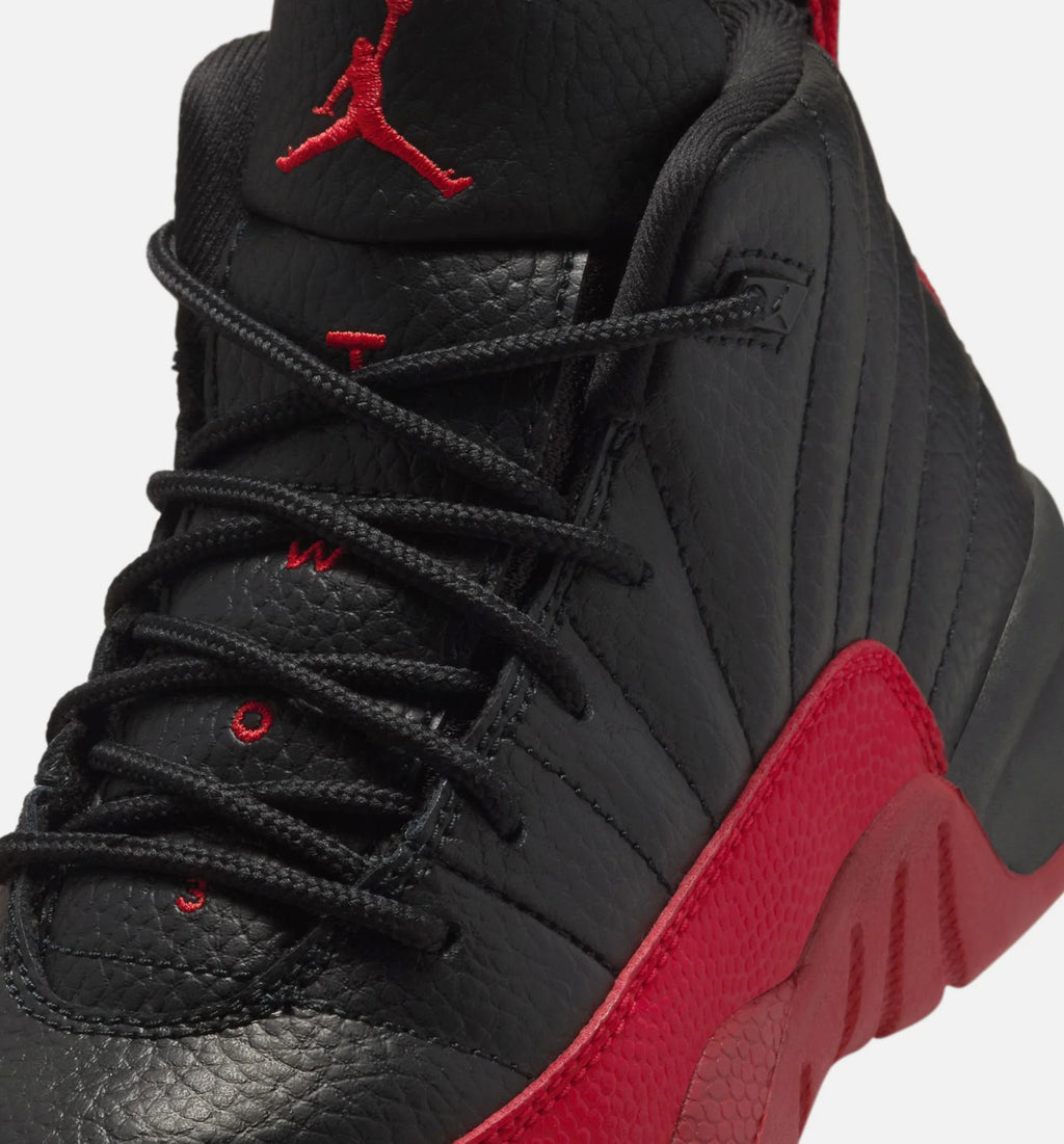 Air Jordan 12 Retro Flu Game Preschool Lifestyle Shoe Black Varsity Red