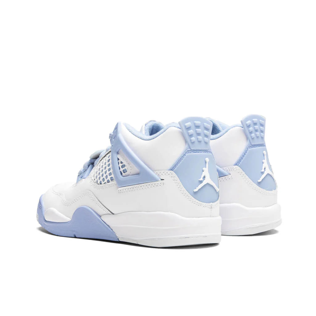 Air Jordan 4 Retro Aluminum PS White Aluminum Blue Tint Oil Green