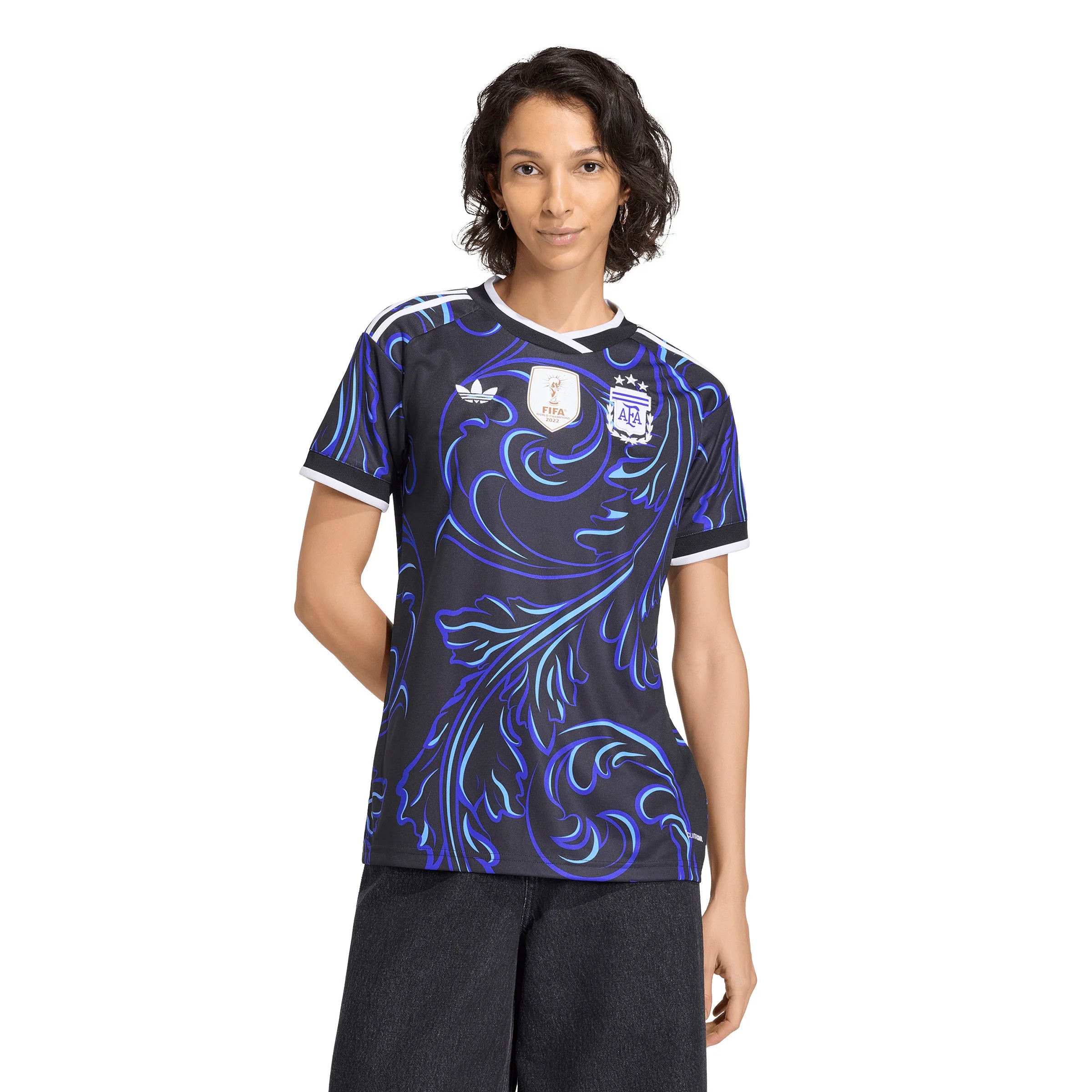 adidas Argentina Away Womens Soccer Jersey 2026 Black Blue