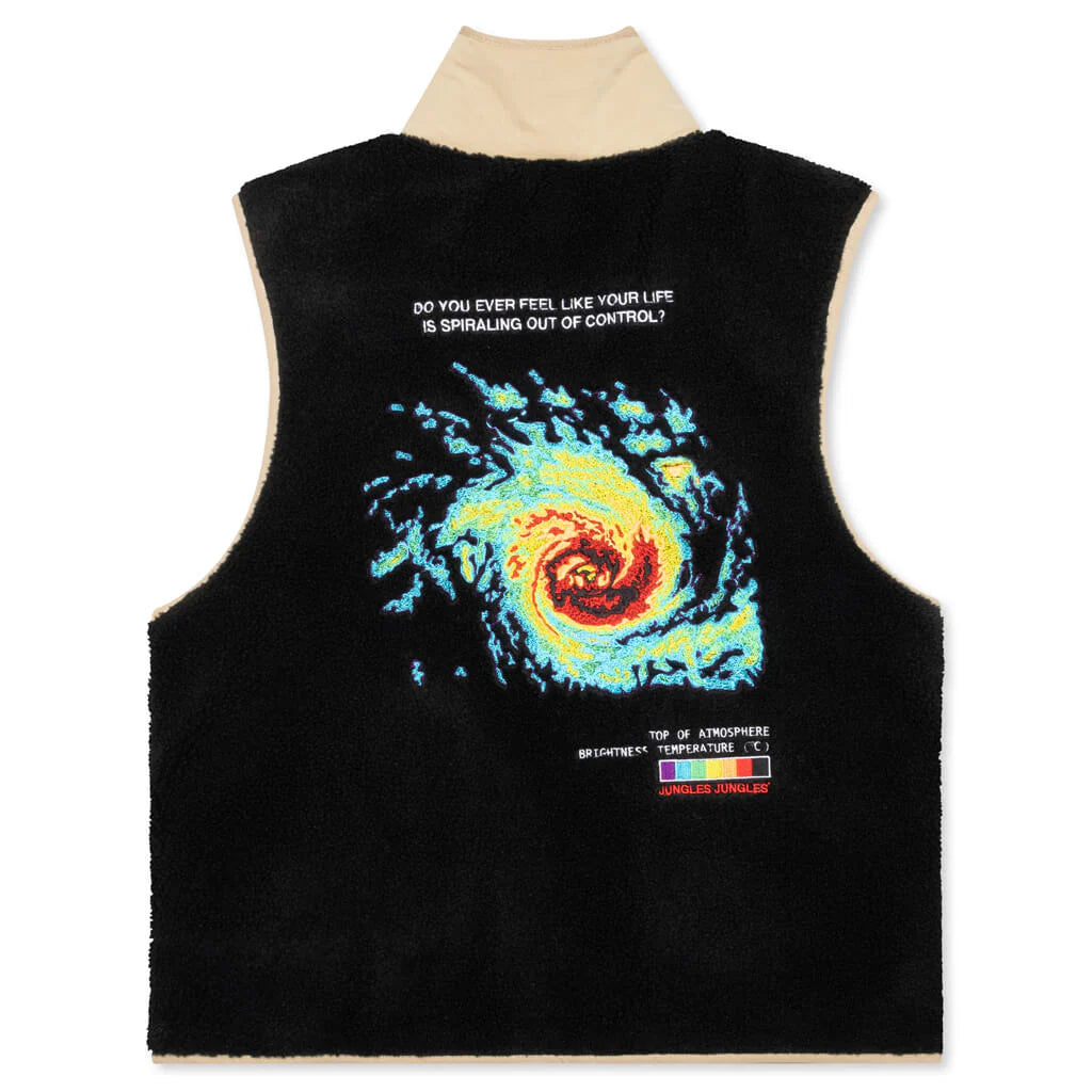 Spiralling Sherpa Vest Black