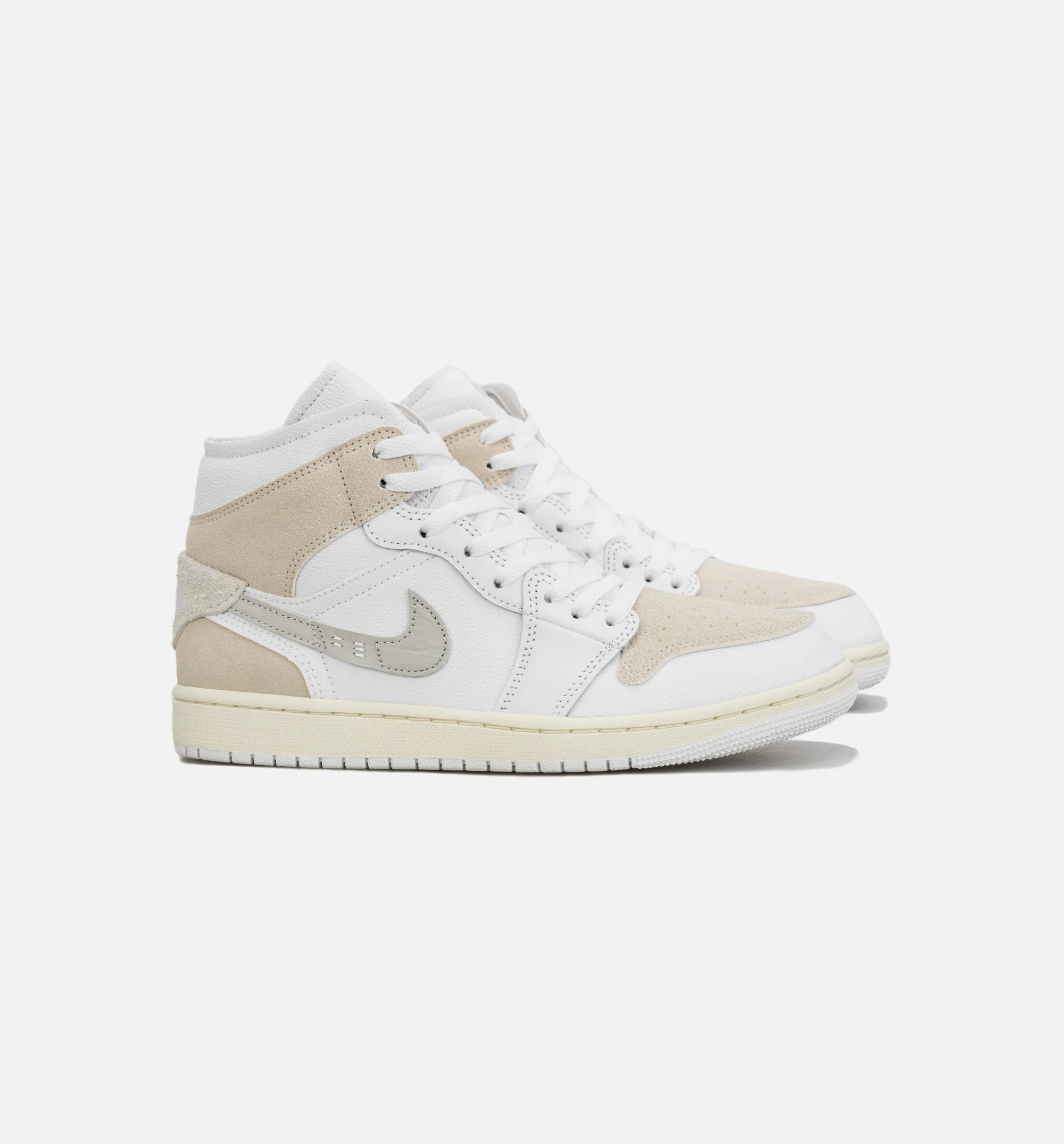 Air Jordan 1 Retro Mid SE Craft Mens Lifestyle Shoe White Grey Beige