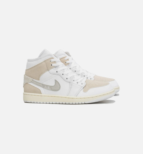Air Jordan 1 Retro Mid SE Craft Mens Lifestyle Shoe White Grey Beige