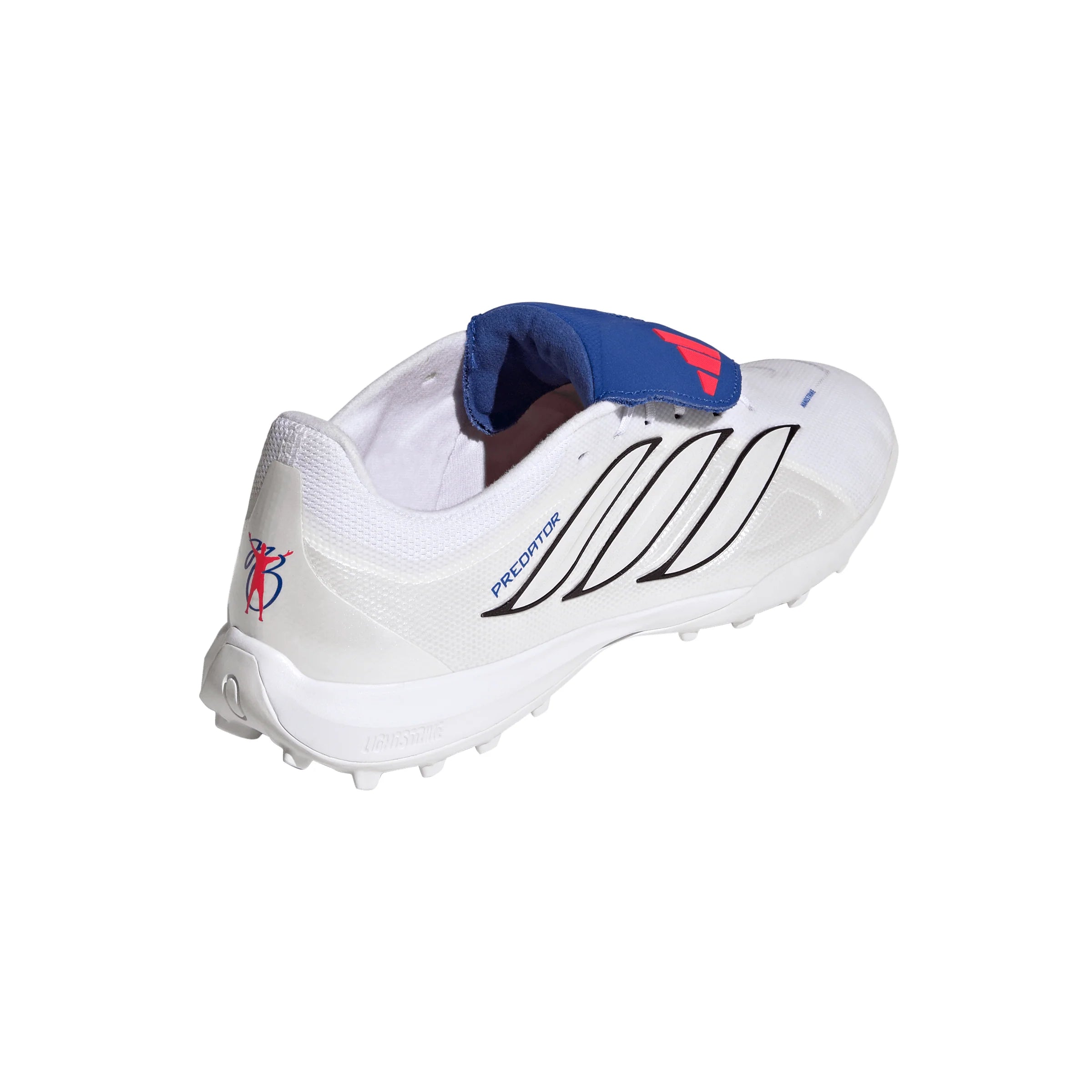 adidas Predator League Fold Over Tongue TF Turf Mens Soccer Cleats White Zero Metallic Blue