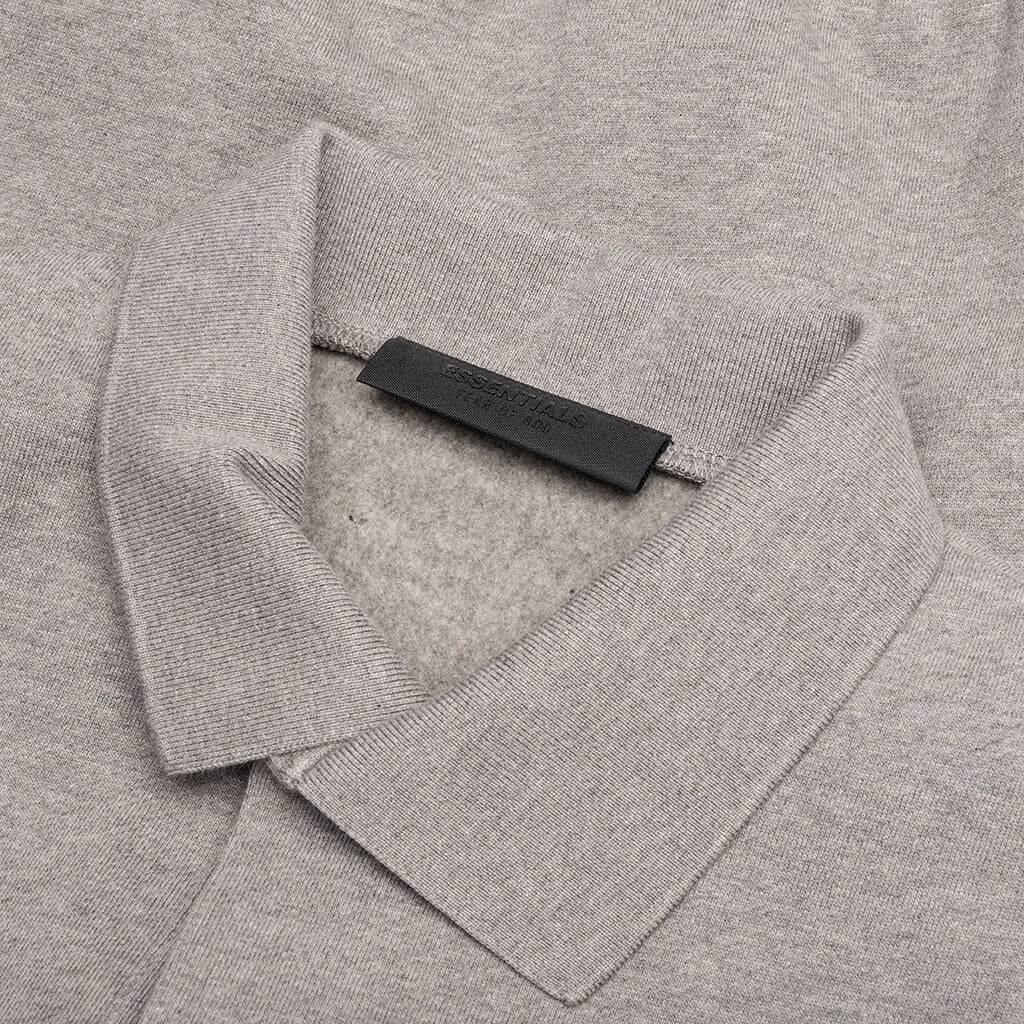Fleece Polo Heather Gray