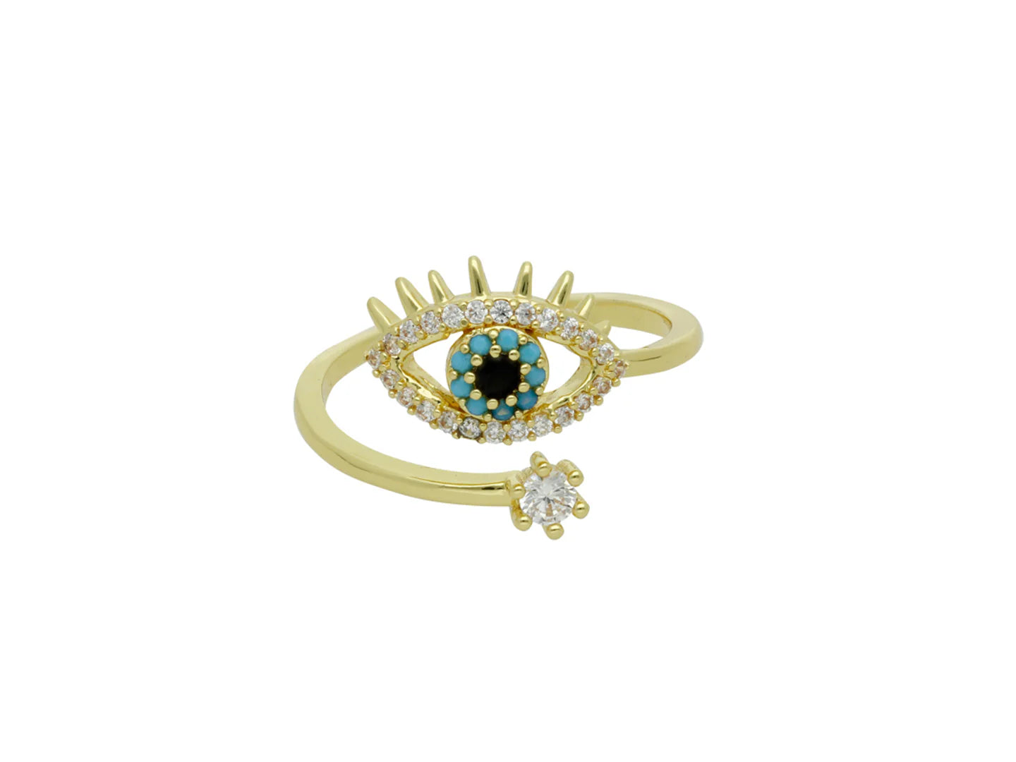 Anillo ROZE Ojo Turco Dorado Unisex