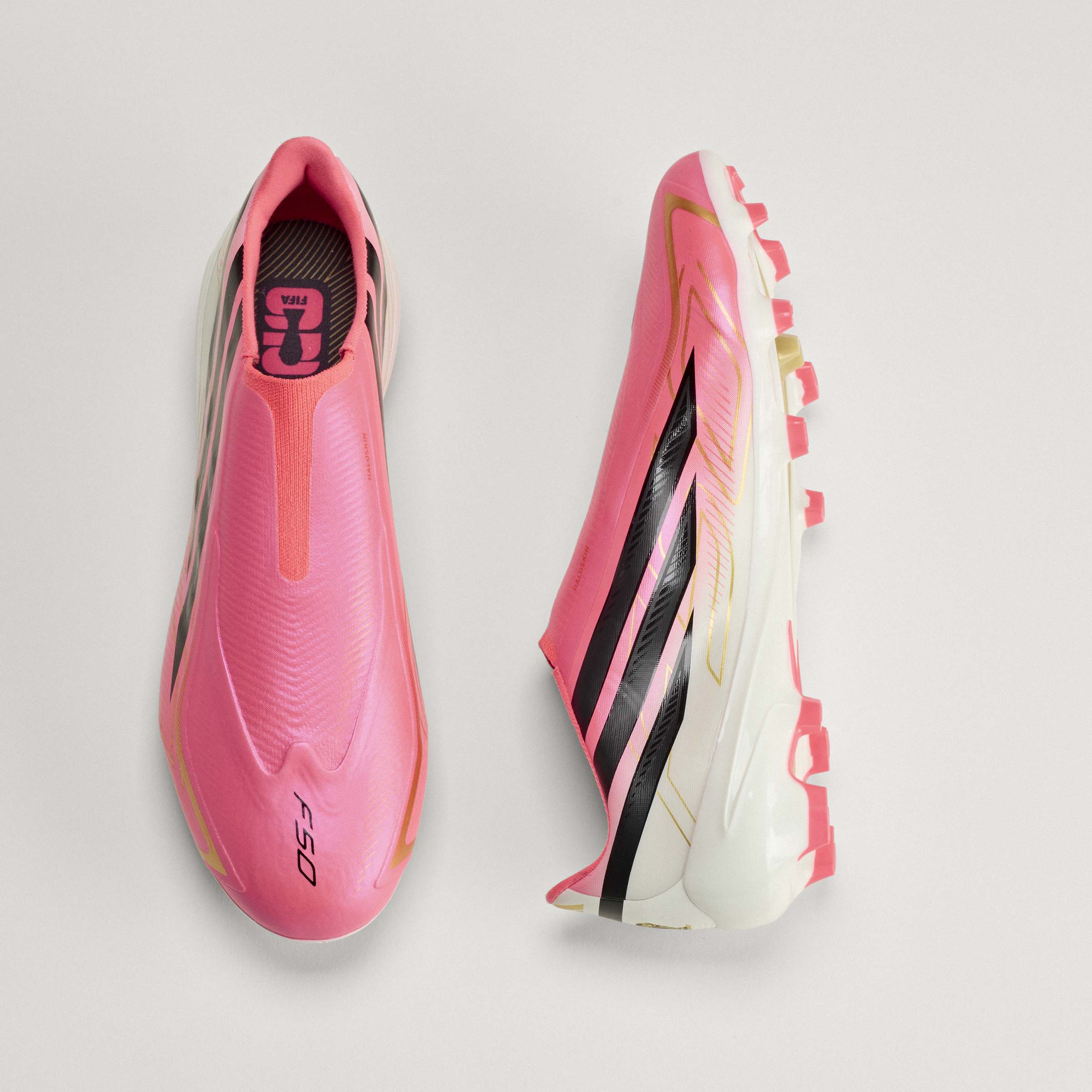 adidas F50 Hyperfast League Laceless Firm Ground Mens Soccer Cleats Turquesa Black Gold