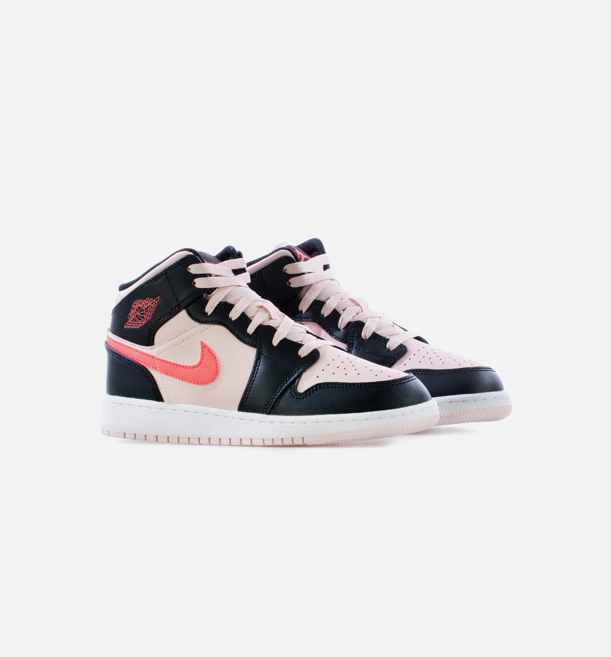 Air Jordan 1 Mid Atmosphere Grade School Lifestyle Shoe Atmosphere Black Infrared