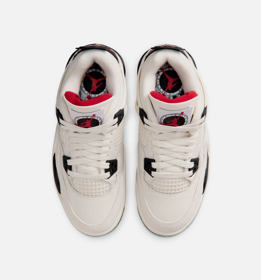 Air Jordan 4 Retro Flight Club Grade School Lifestyle Shoe Sail Black University Red