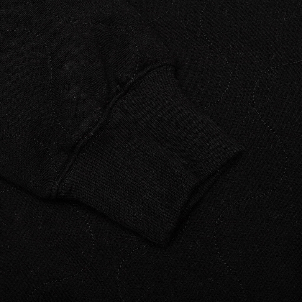 Wave Quilted Hoodie Black