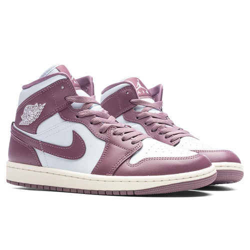 Womens Air Jordan 1 Mid Pure Platinum Sky J Mauve Sail