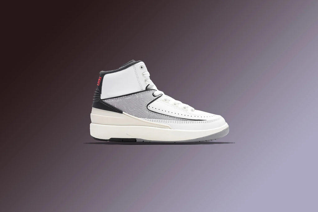 Air Jordan 2 Retro GS Python White Fire Red Cement Grey