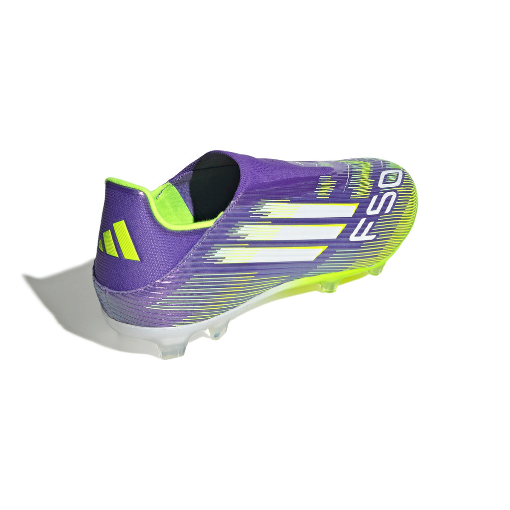 adidas F50 League Laceless FG MG Mens Soccer Cleats Purple White Lemon