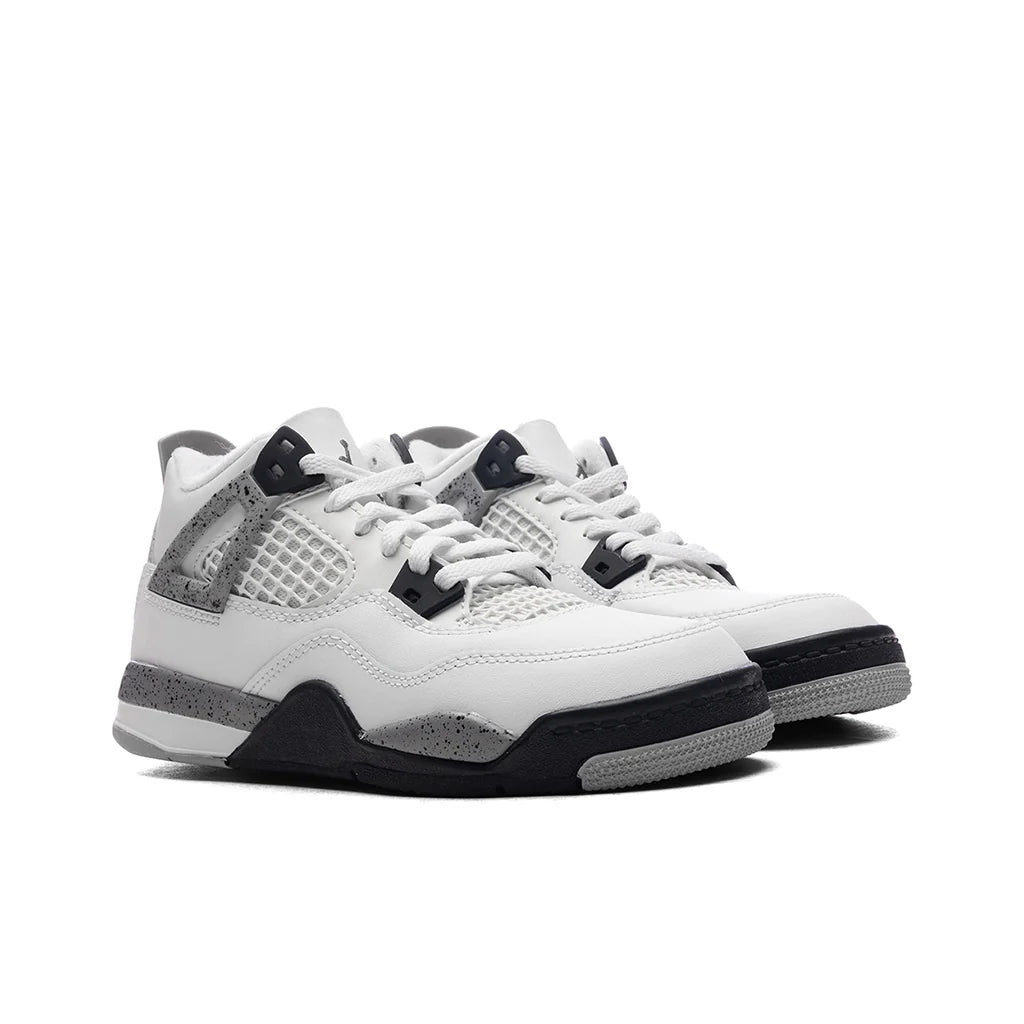 Air Jordan 4 Retro OG White Cement PS Summit White Fire Red Cement Grey Black