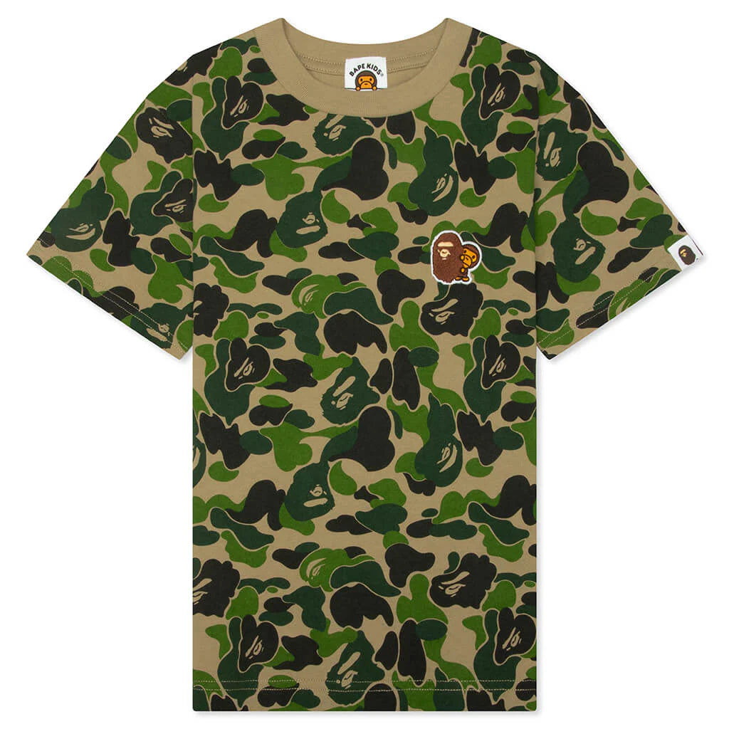 Kids ABC Camo Ape Milo One Point Tee Green