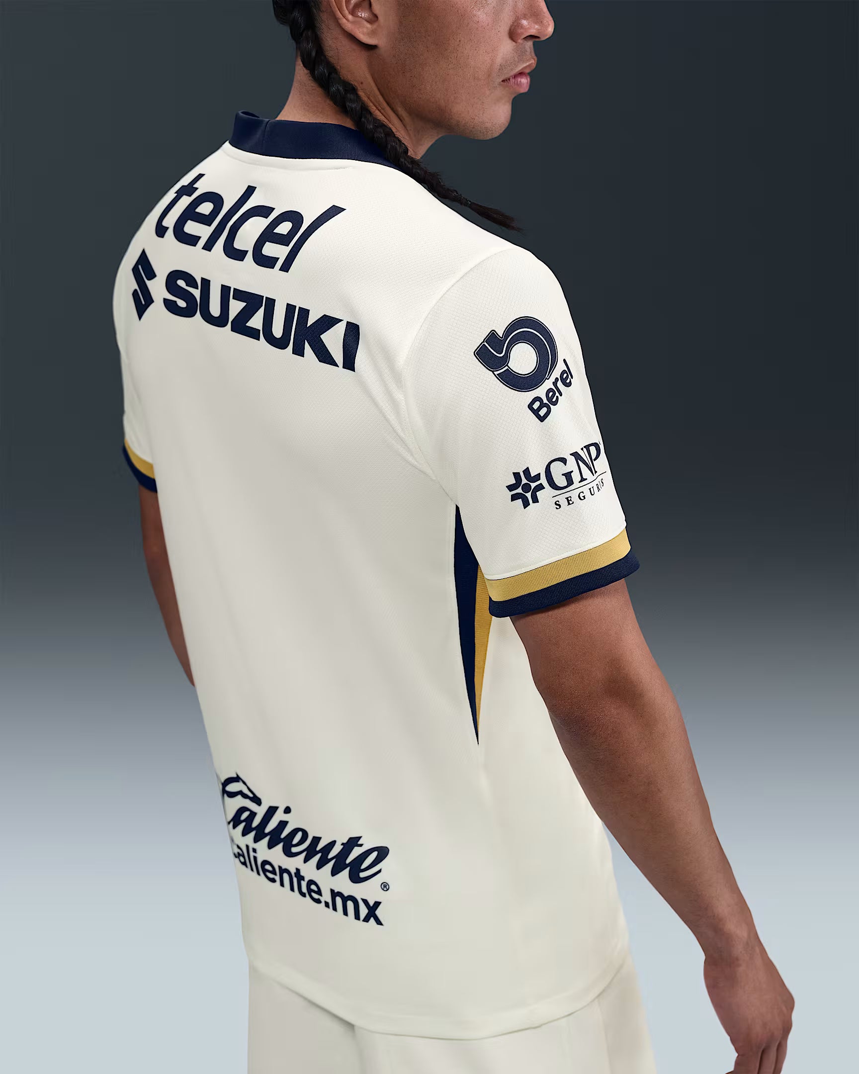 Nike UNAM PUMAS 2025 26 Mens Stadium Home Jersey Sail Club Gold