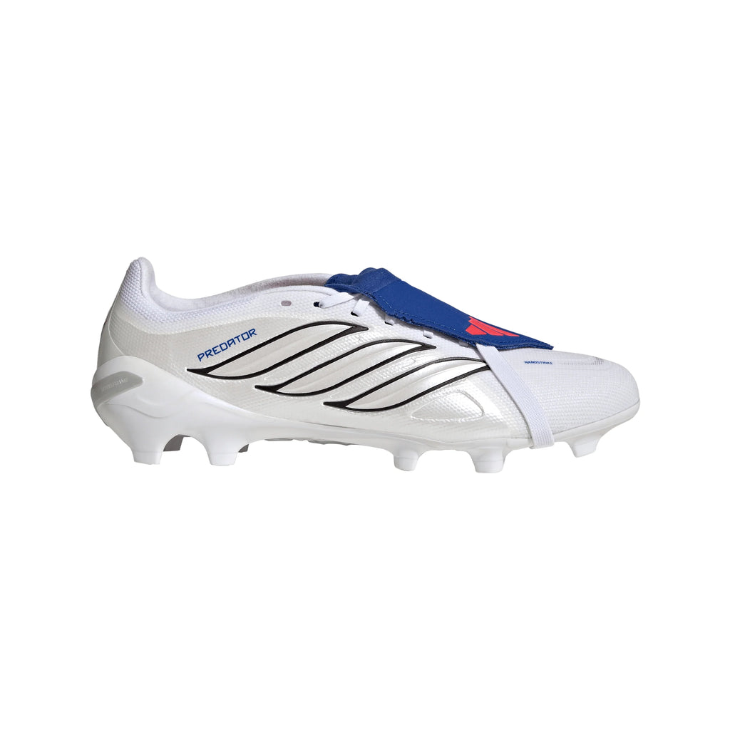 adidas Predator League Fold Over Tongue FG Firm Ground Mens Soccer Cleats White Zero Metallic Blue