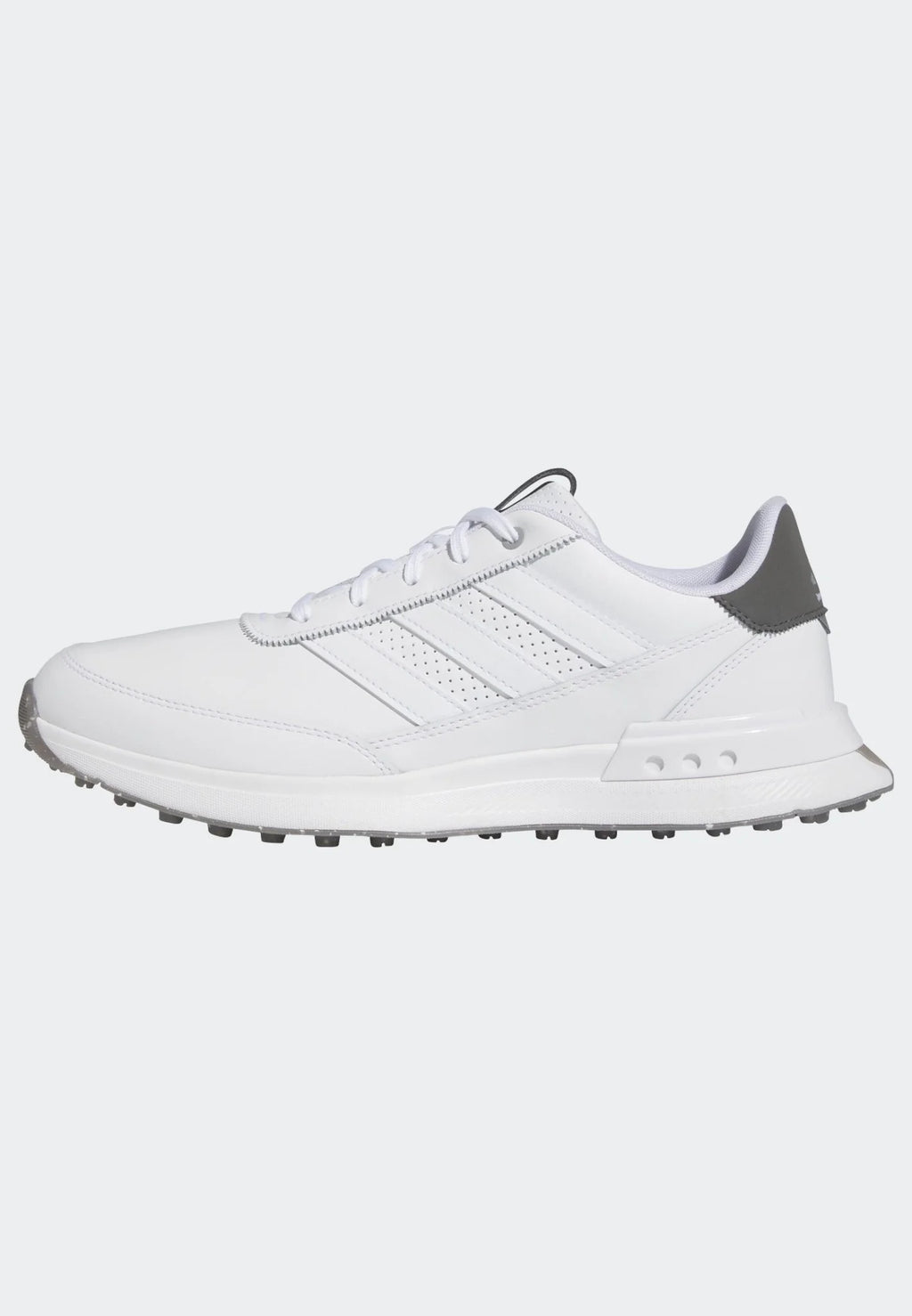 adidas S2G 24 Leather Spikeless Golf Shoes White White Charcoal
