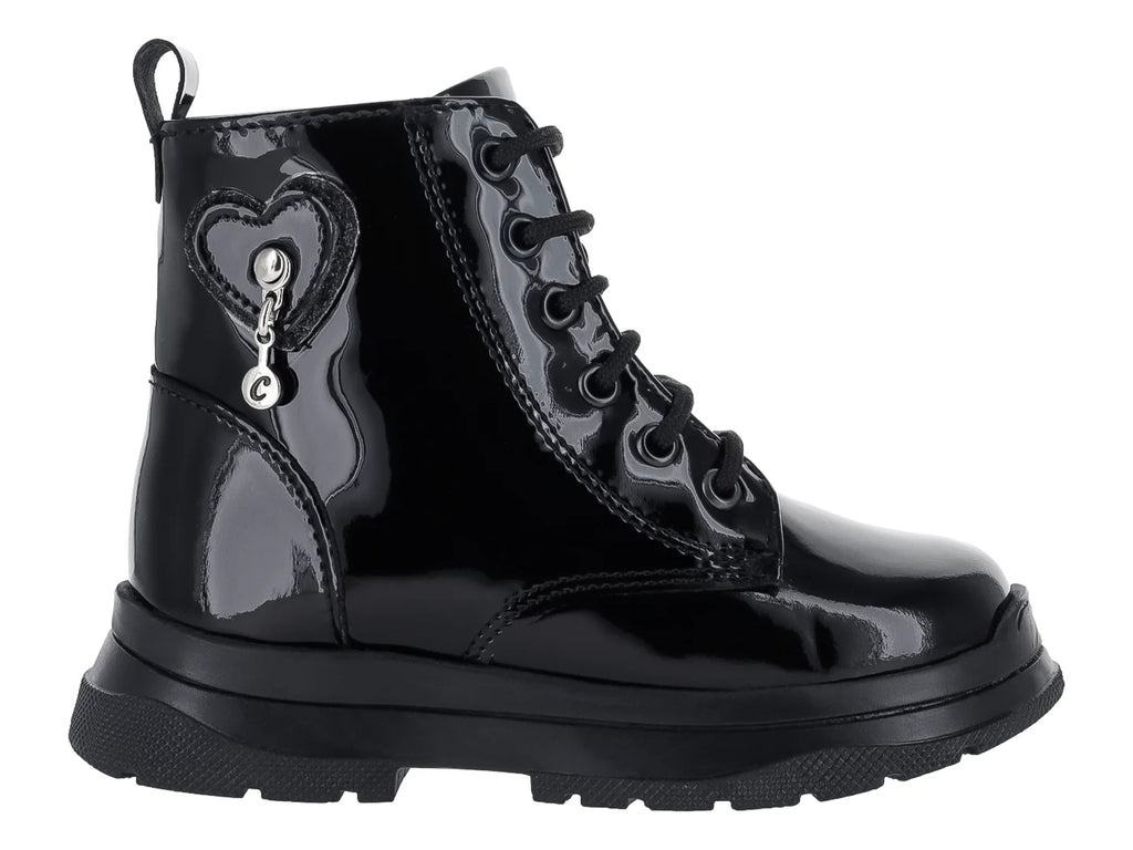Botines Coloso de Charol Negro para Niña