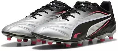 PUMA King Pro FG AG Firm Multi Ground Soccer Cleats Silver