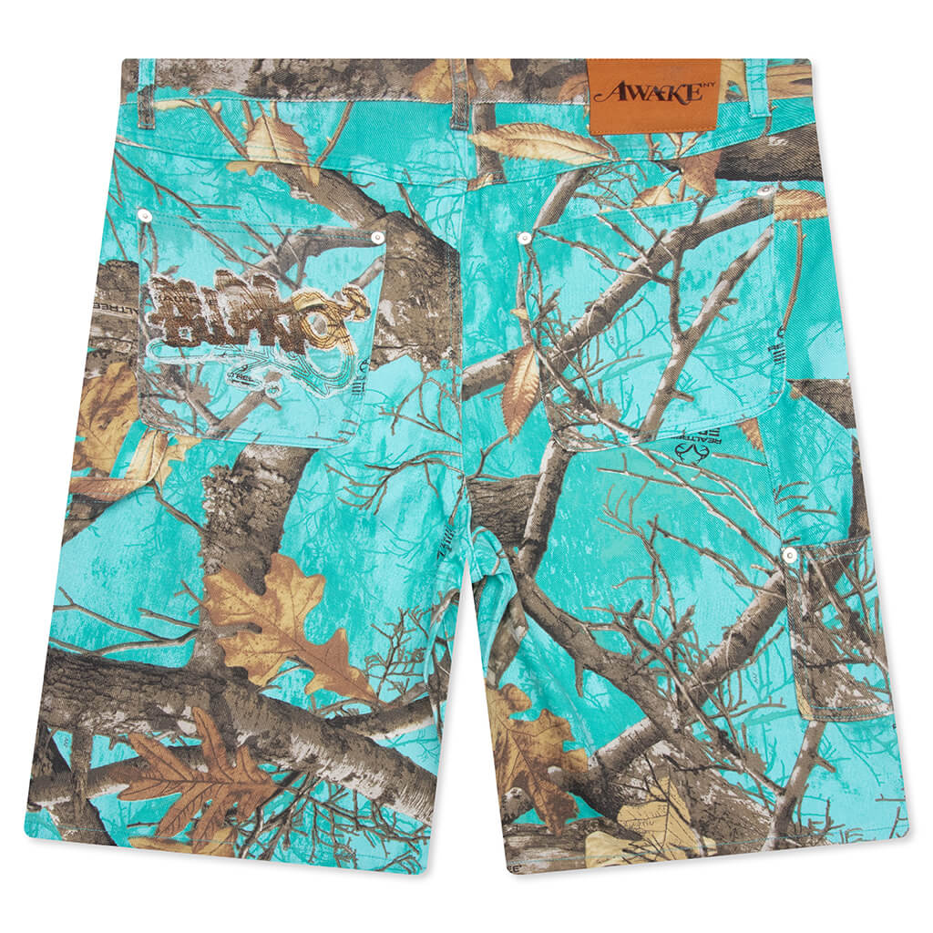 Frayed Script Painter Shorts Seaglass