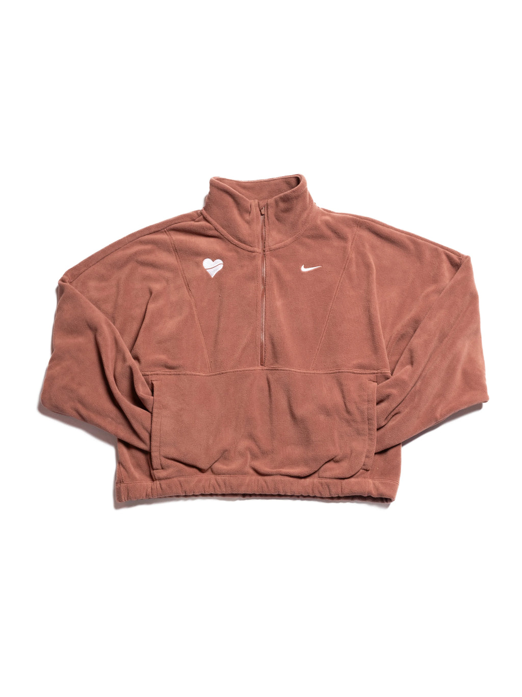 Nike Womens One Therma FIT Oversized 1 2 Zip Fleece Top