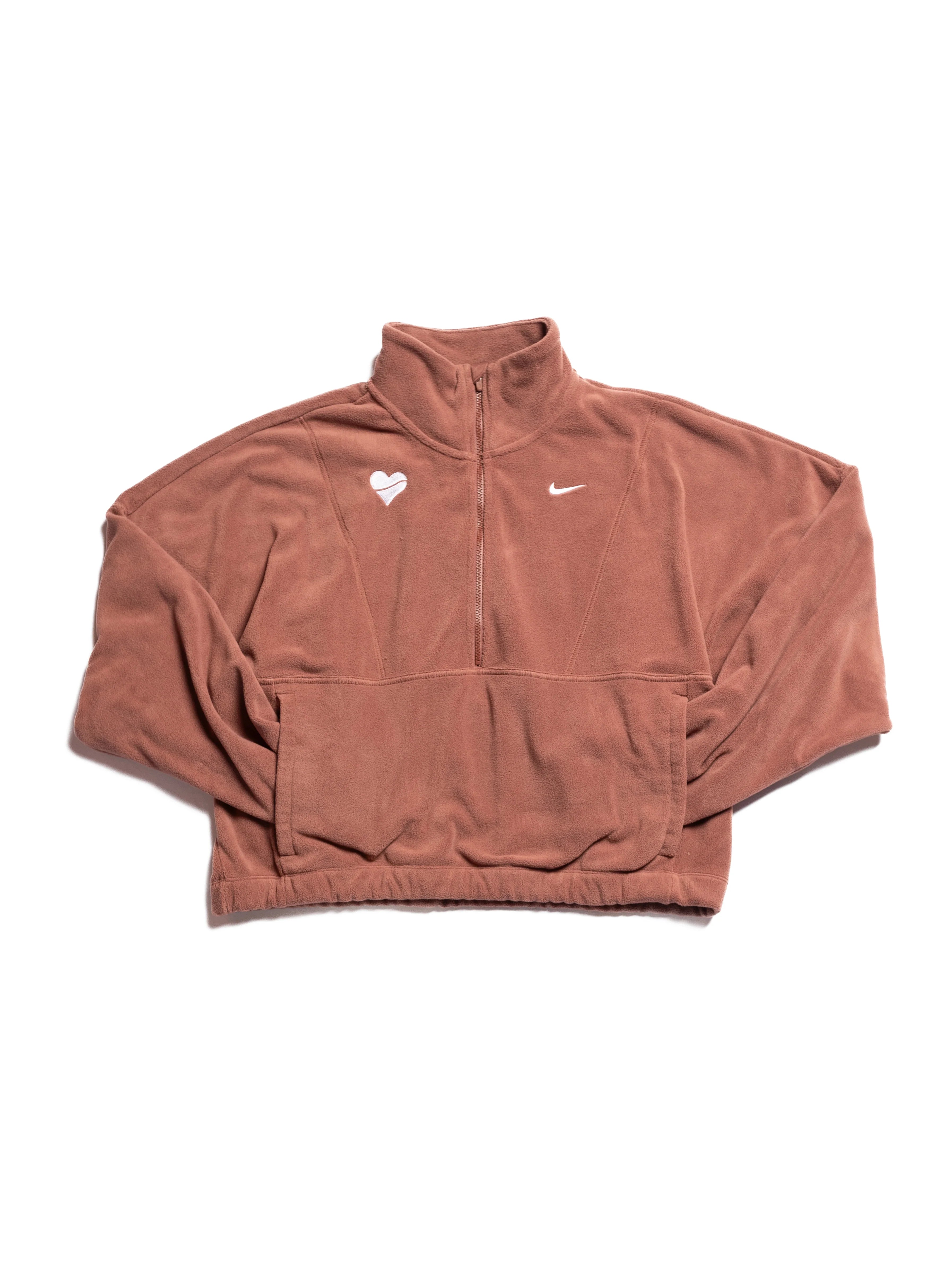 Nike Womens One Therma FIT Oversized 1 2 Zip Fleece Top