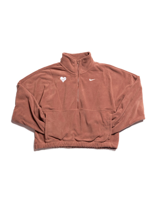 Nike Womens One Therma FIT Oversized 1 2 Zip Fleece Top
