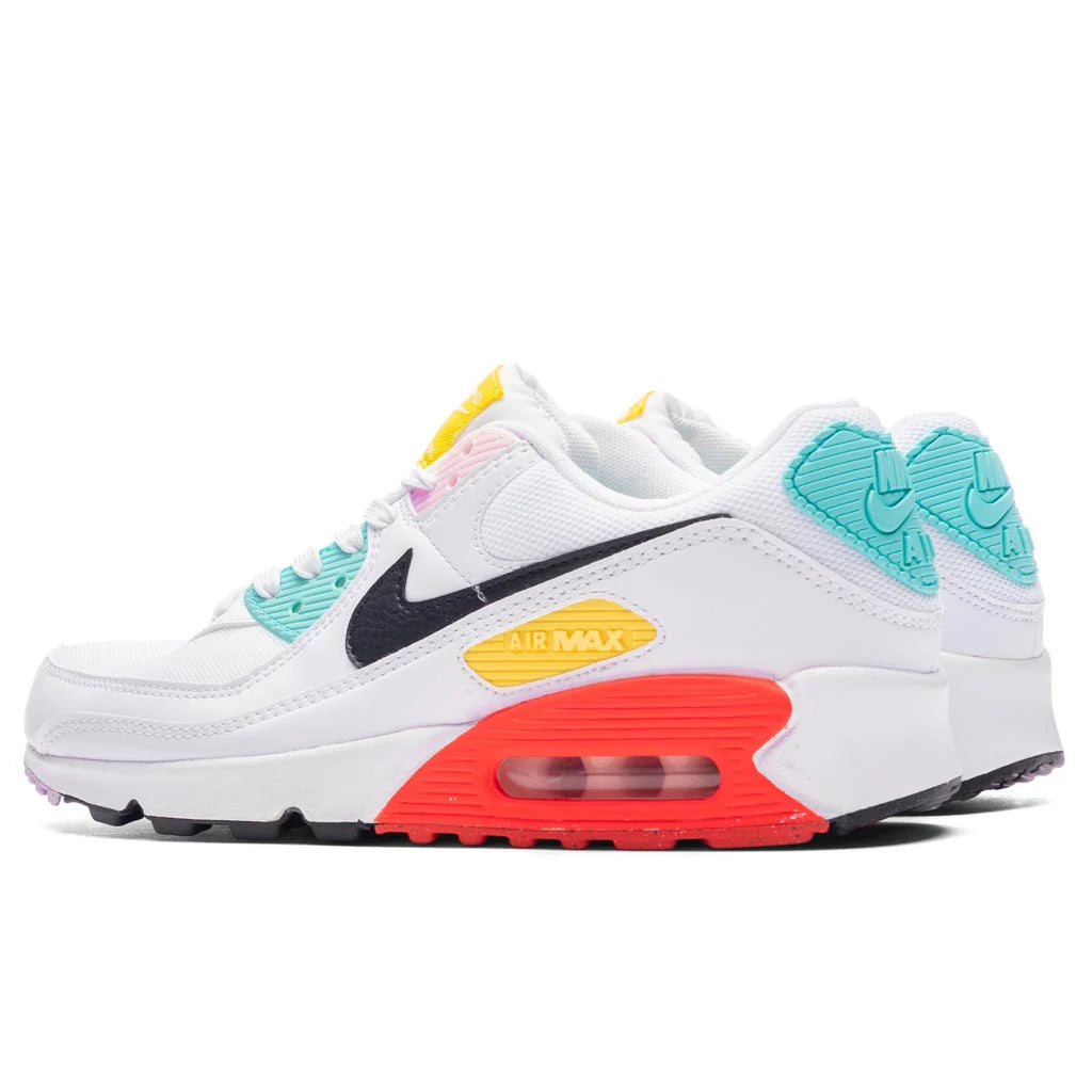 Womens Air Max 90 NN White Black Pink Foam Bright Crimson
