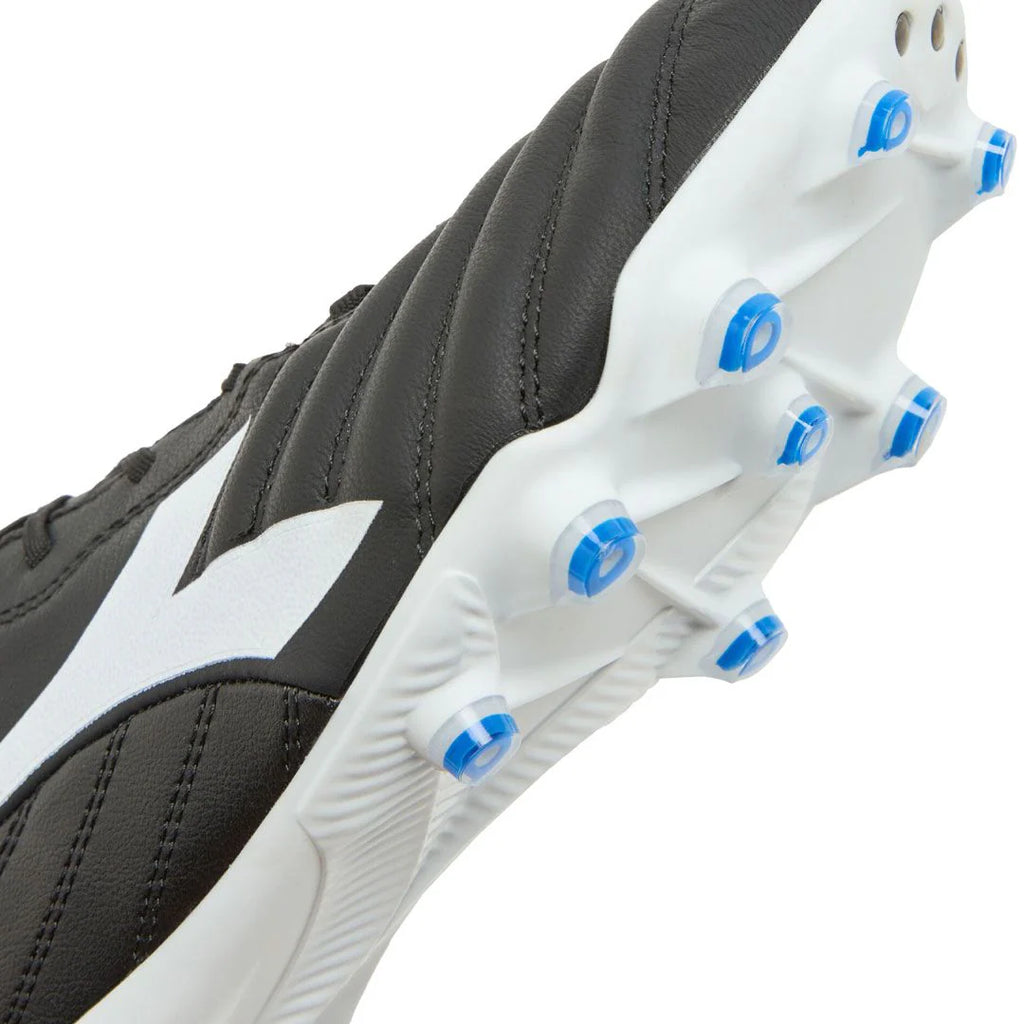 Diadora Brasil Elite 2 LT LP 12 FG Firm Ground Soccer Cleats Black White Royal Blue