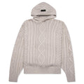 Cable Knit Hoodie Silver Cloud