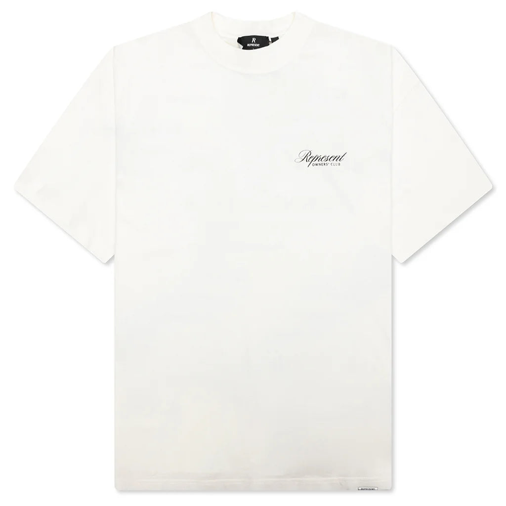 Owners Club Script T Shirt Flat White