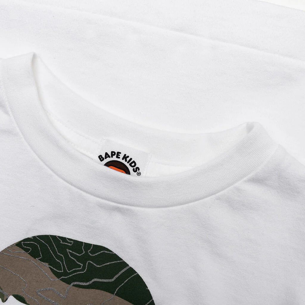 Kids Layered Line Camo by Bathing Ape L S Tee White Beige