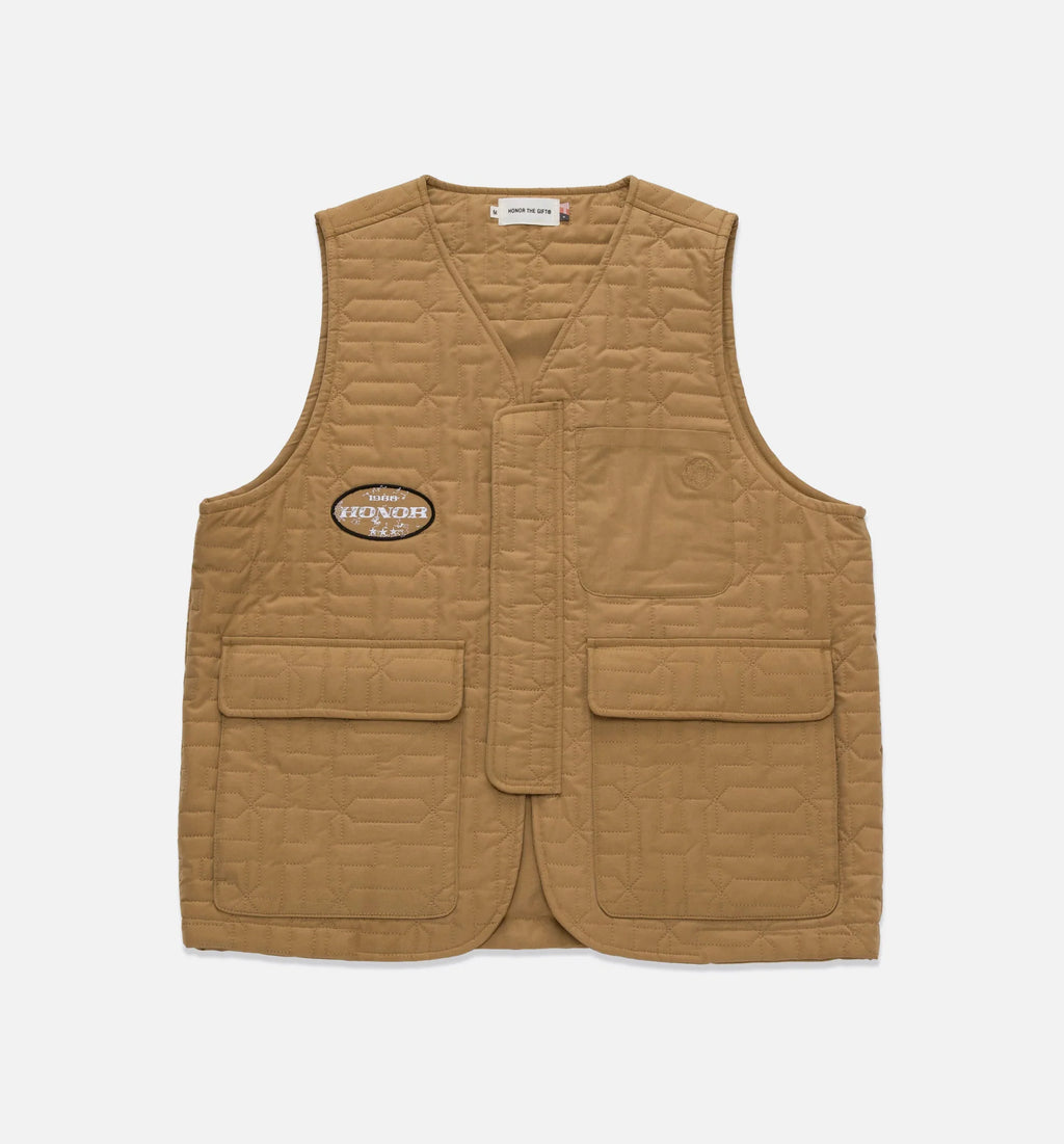 HTG Quilted Mens Vest Brown