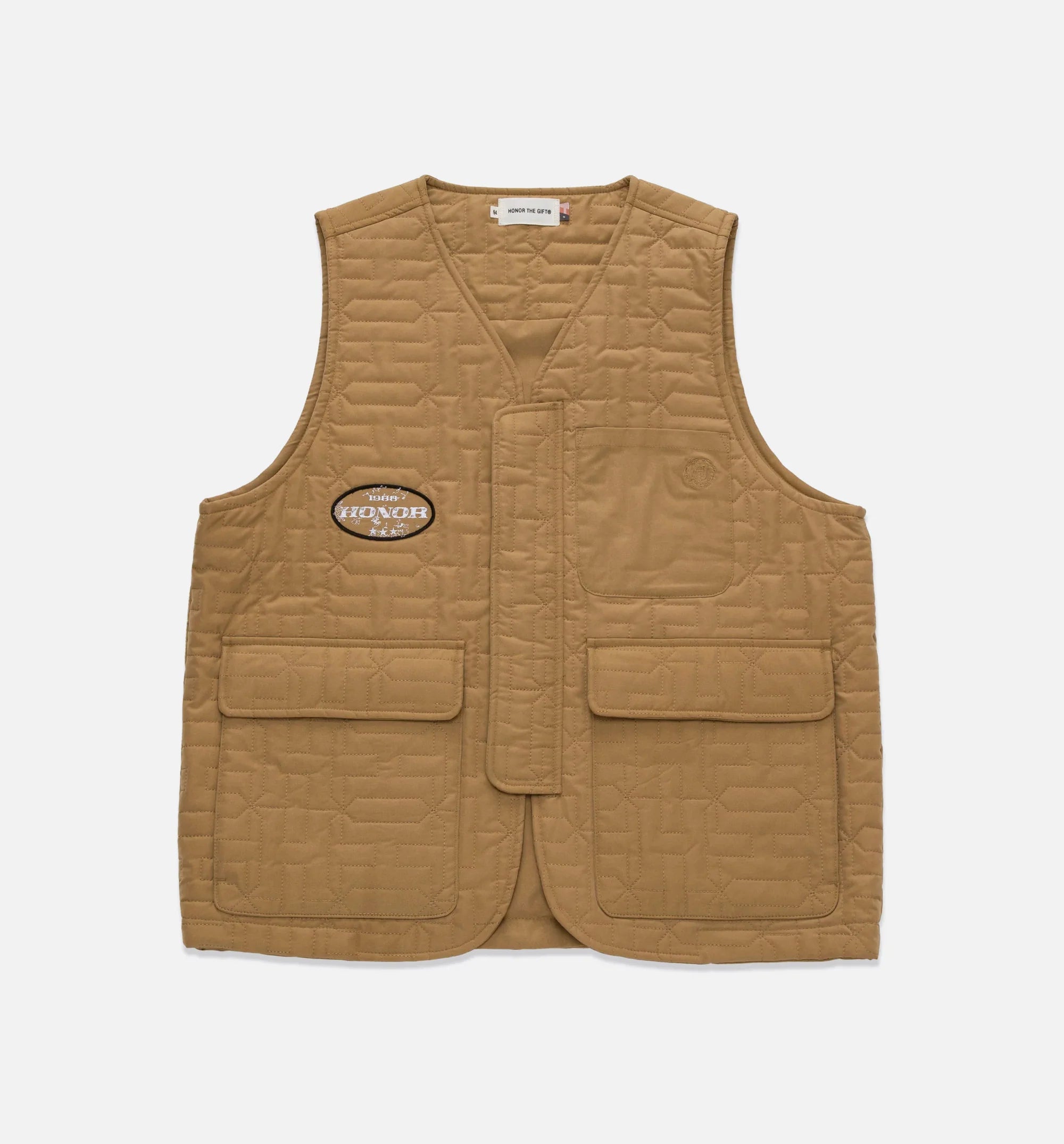HTG Quilted Mens Vest Brown