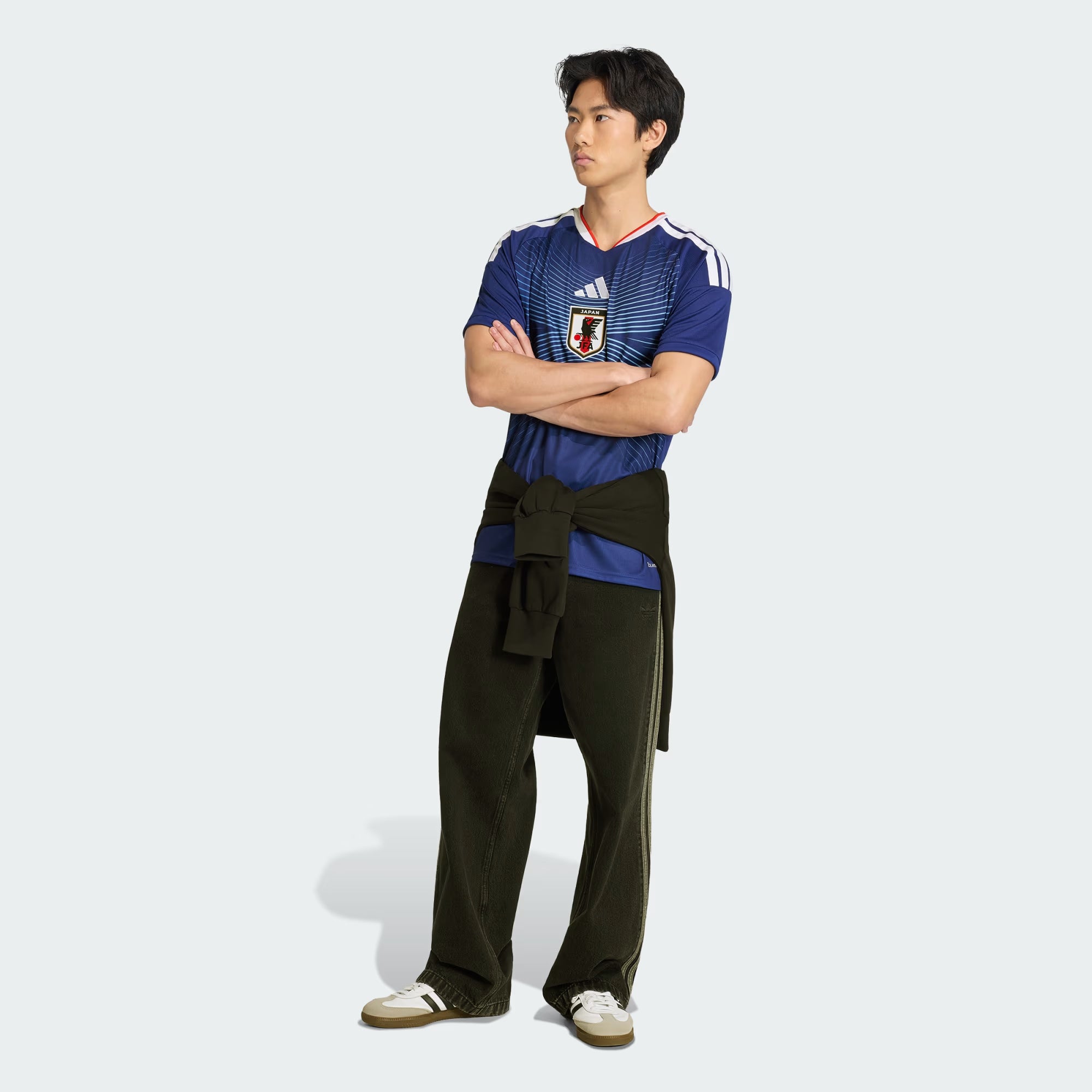 adidas Japan Home Mens Soccer Jersey 26 Japan Blue Ash Blue
