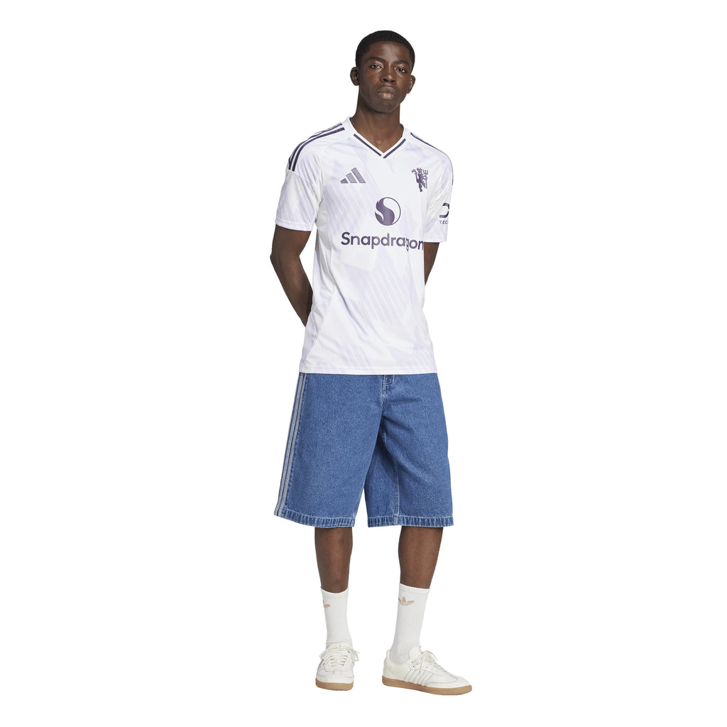 adidas Mens Manchester United Away Soccer Jersey 25 26 White