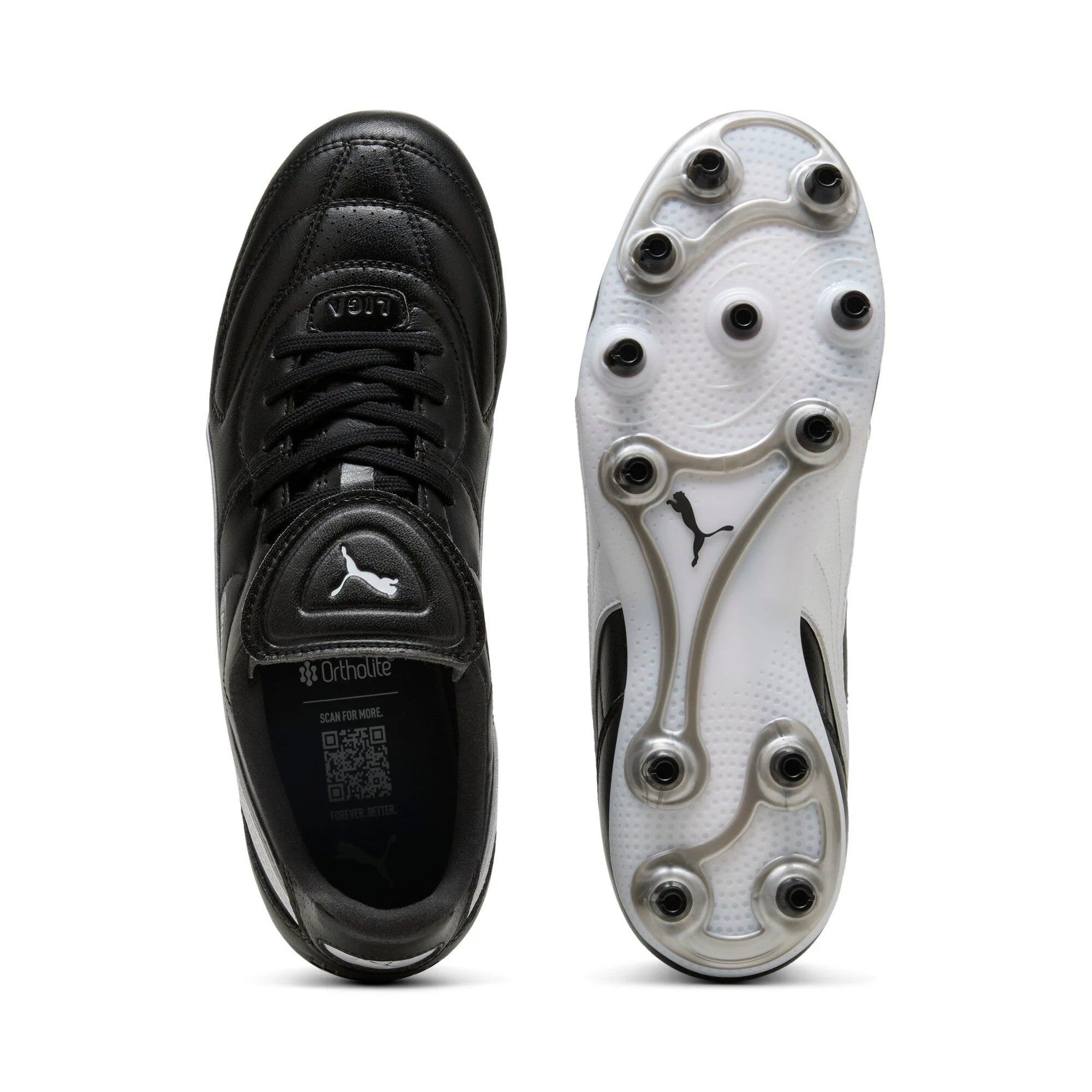 PUMA King Liga FG AG Firm Multi Ground Soccer Cleats Black White