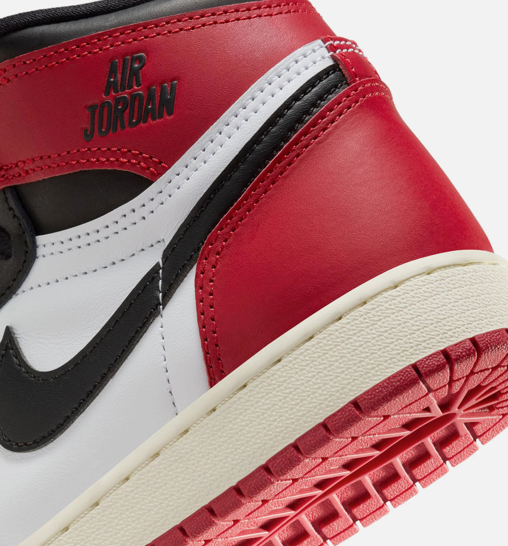 Air Jordan 1 Retro High OG Black Toe Grade School Lifestyle Shoe White Black Varsity Red Sail