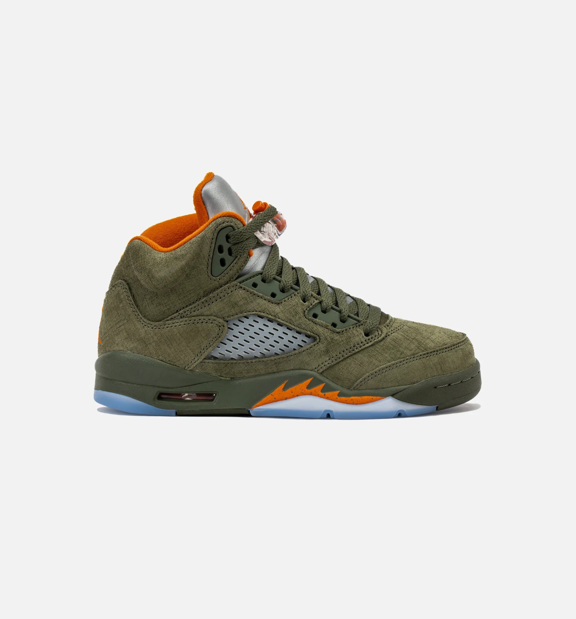 Air Jordan 5 Retro Grade School Lifestyle Shoe Army Olive Solar Orange