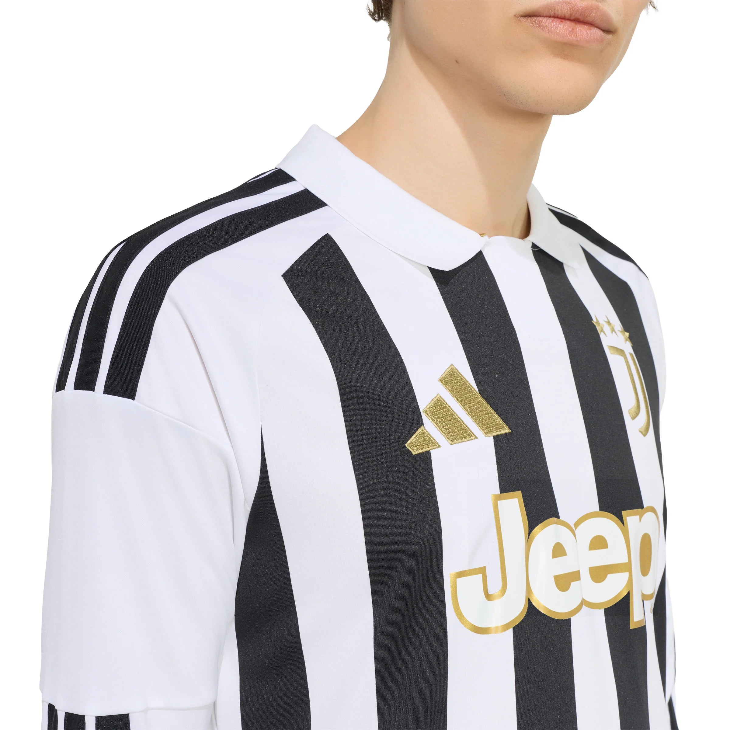 adidas Juventus Home Long Sleeve Mens Soccer Jersey 26 27 White Black