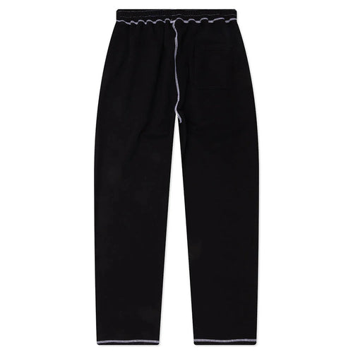 Contrast Stitch Sweats Black