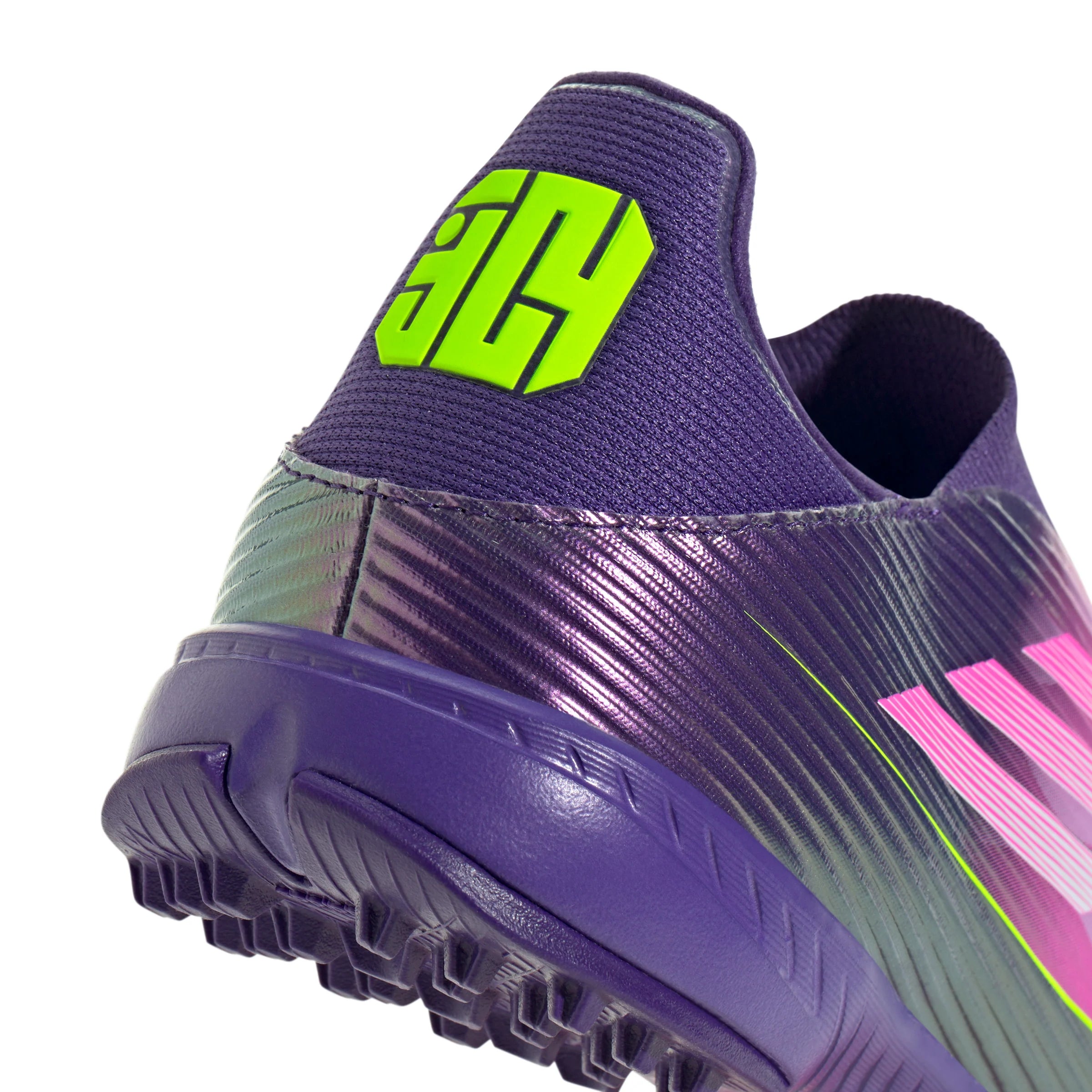 adidas F50 League LY Laceless TF Mens Soccer Cleats Purple White Lemon