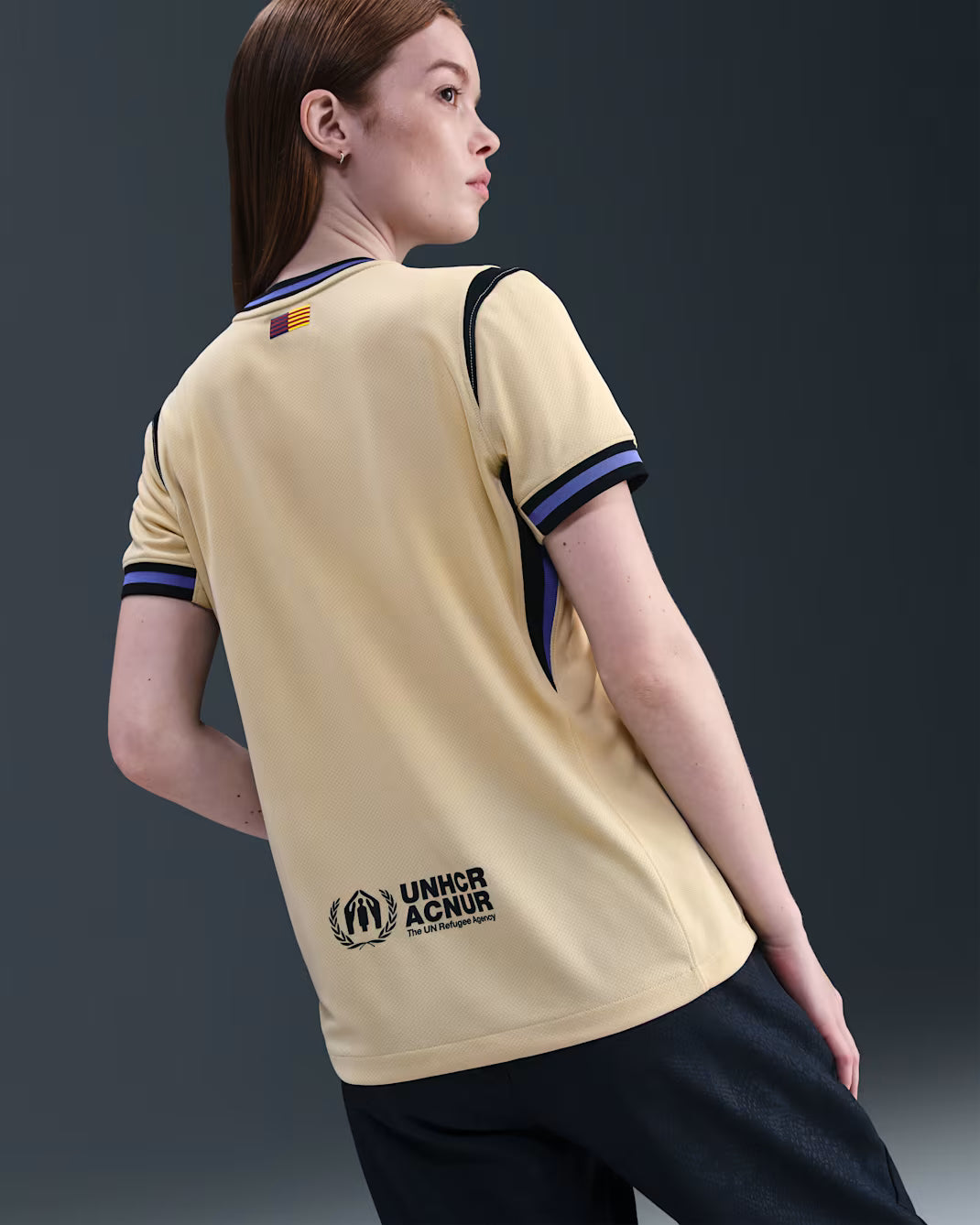 Nike FC Barcelona Womens Stadium Away Jersey 25 Gold Persian Violet Black