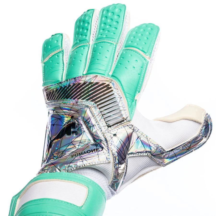 PUMA One Grip 1 RC Illuminate Pack Goalkeeper Gloves Shift Biscay Green