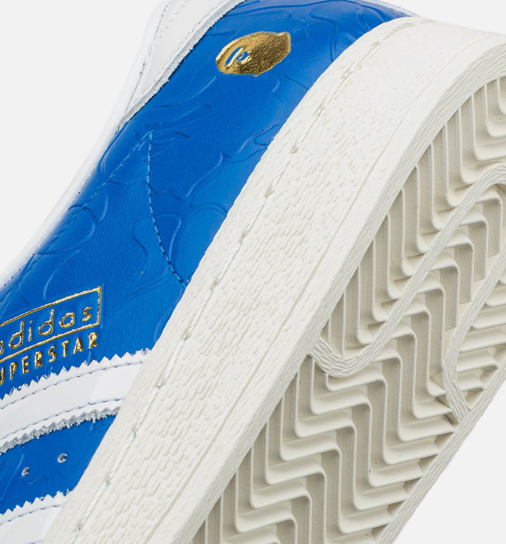 Bape x Adidas Superstar Vintage Mens Lifestyle Shoe Blue White