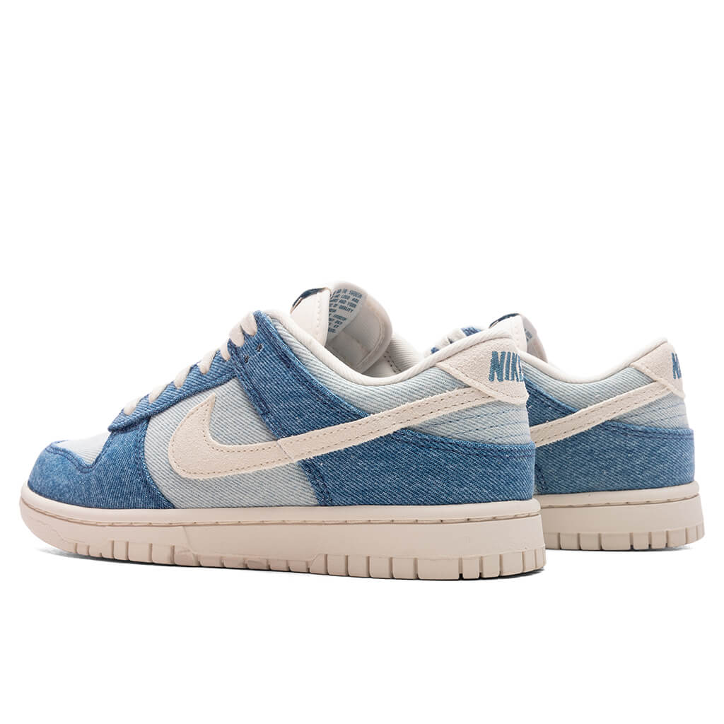 Womens Dunk Low Denim Smokey Blue Pale Ivory Denim Turquoise Ochre